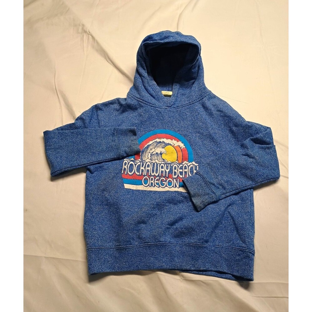 RetroVision Apparel Rockaway Beach Oregon Graphic Hoodie Women’s M Blue
